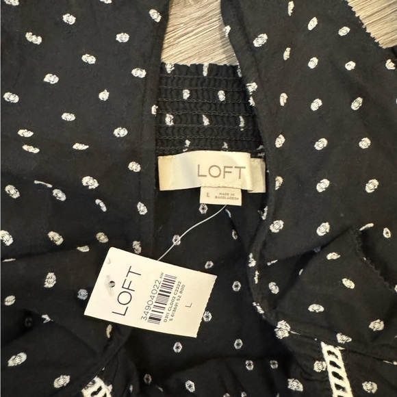 LOFT Black and White Sleeveless Polka Dot Tank Top - Picture 2 of 6